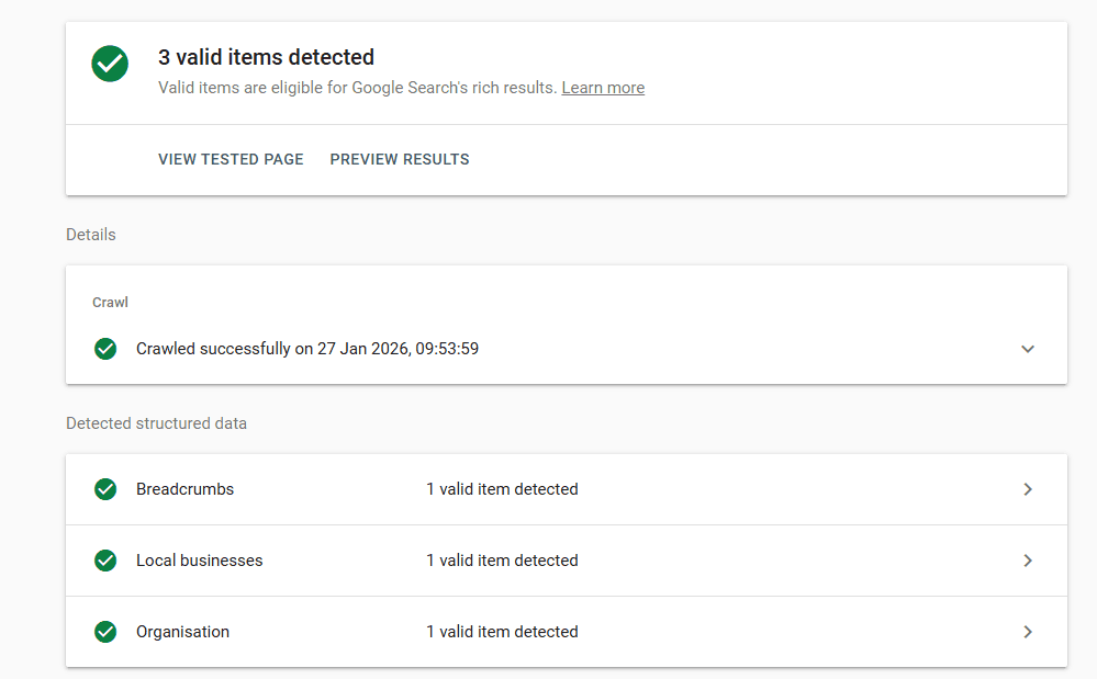 Google Rich Results Test